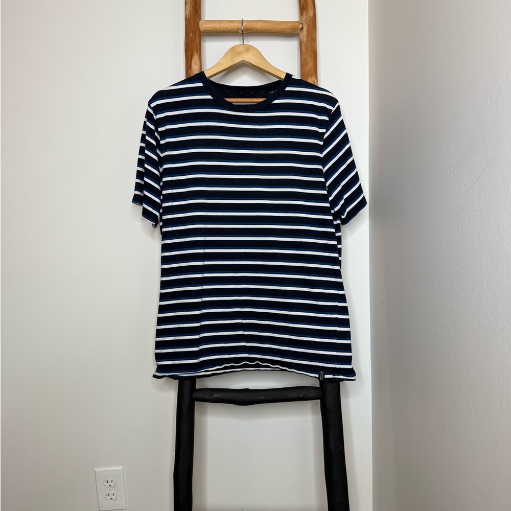 Scotch & Soda Navy and White Striped Tee